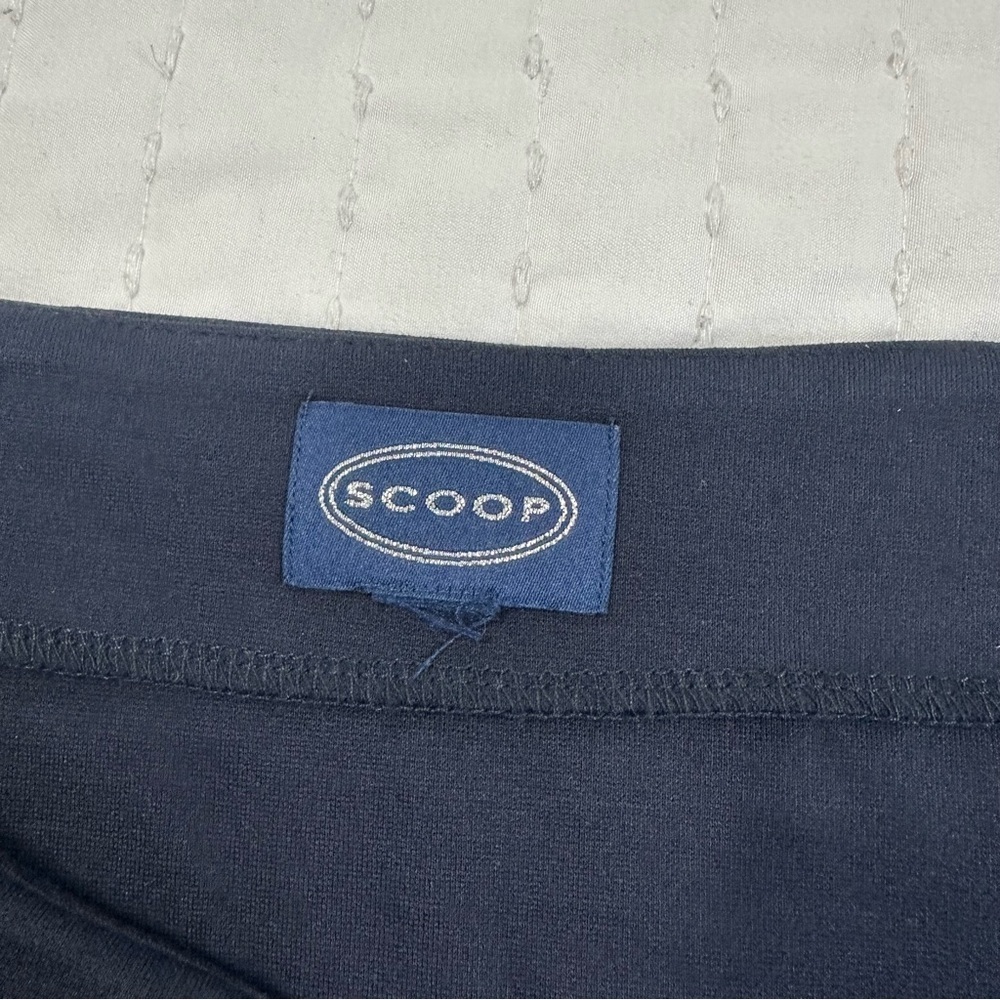 Scoop Chic Women's Dark Blue Fold Over Ponte Mini Skirt - Picture 7 of 10